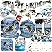 cocomigo 205Pcs Fishing Birthday Party Decorations Tableware Set Serves 25 Guests Ofishally One Birthday Decorations includes Banner Plates Cake Topper Cupcake Toppers Gone Fishing Supplies for Boy - Image 3