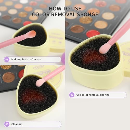 Docolor Makeup Brush Cleaner - Quick Dry Sponge for Removing Shadow Color - Compact Size for Travel - Image 3