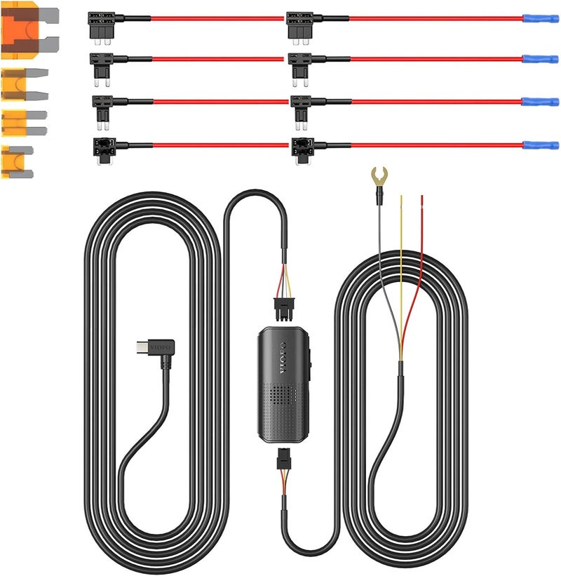 Viofo Type-C HK6 Acc Hardwire Kit with 8PCS Full Set Circuit Fuse Tap for A329S Series/ A119M Pro, Support Hybrid Parking Mode, Automatic Voltage Display, Low Power Consumption - Image 1