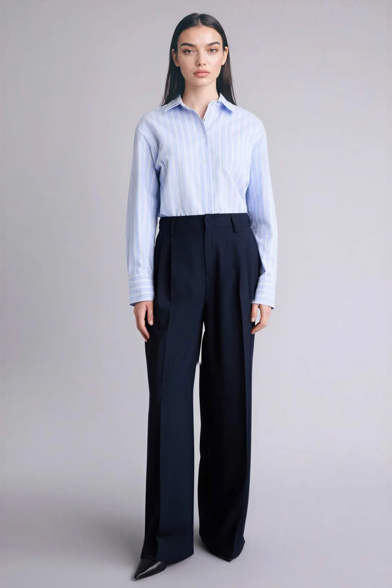 Defacto 100% Cotton Striped Oversize Shirt