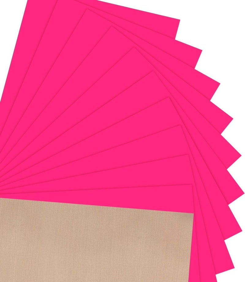 JANDJPACKAGING Neon Pink HTV Heat Transfer Vinyl - 10 Pack HTV Vinyl Compatible with Cricut Cutting Machine, Silhouette Cameo, Bonus PTFE for Heat Press Machine - Image 1