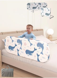 Toddler Bed Rails Guard Foldable and Adjustable Crib Rail Guard, Portable Child Bed Safety Rail for Toddlers Elderly with Reinforced Anchor Safety for Cribs, Twin, Double, Full-Size Queen & King Bed