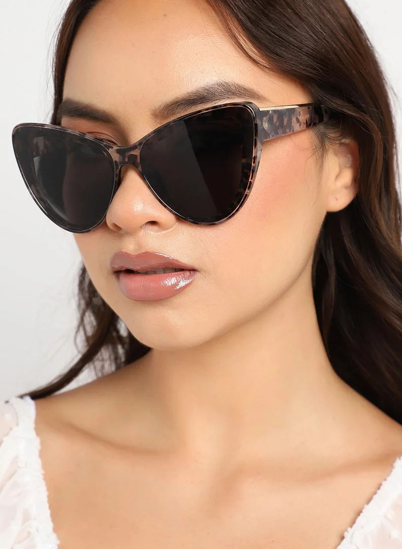 Haute Sauce  Animal Print Frame Tinted Lens Cat Eye Sunglass for Women | Best Price UAE