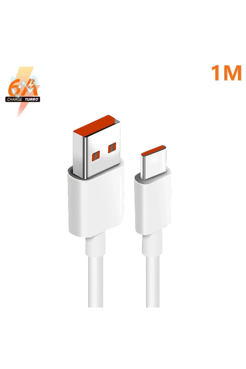 6A 1M xiaomi 6A Usb Type C Cable Charger 120w Turbo Tipo Fast Charging For Redmi 13 12 11 10 Pro ult