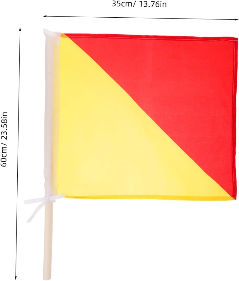 Outanaya Flag Set 2pcs Red Yellow Waving Signal Flags Match for Training Safety - Image 2