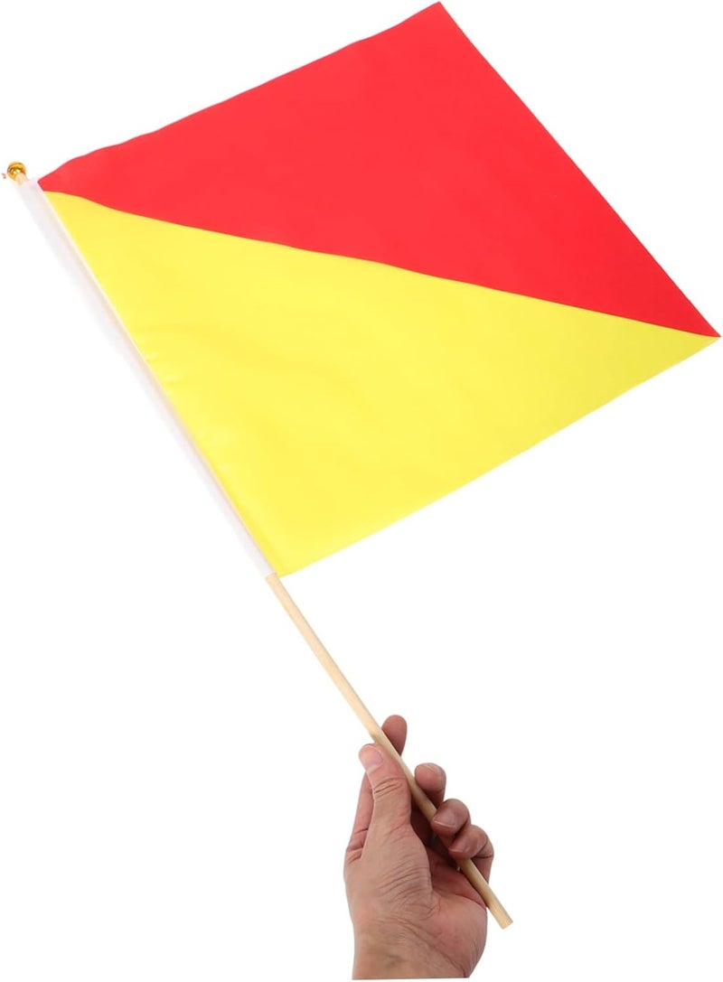 Outanaya Flag Set 2pcs Red Yellow Waving Signal Flags Match for Training Safety - Image 3