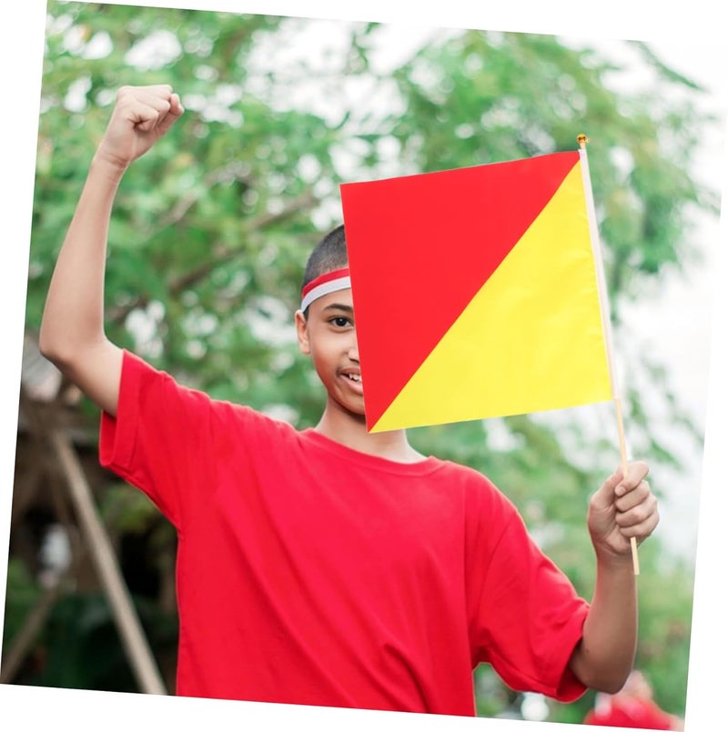 Outanaya Flag Set 2pcs Red Yellow Waving Signal Flags Match for Training Safety - Image 4