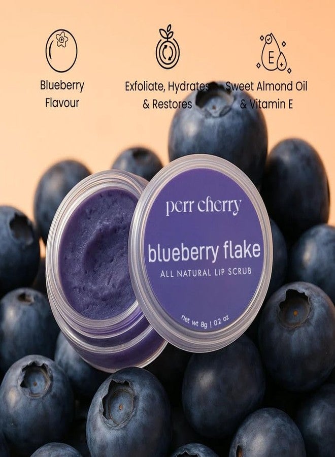 Perr Cherry Lip Scrub Balm - 99% Reduction in Dark Lips & Pigmentation | Heals Dry & Chapped Lips | With Natural Sugar, Cold Pressed Sweet Almond Oil & Vitamin E | 100% Vegan (Blueberry, Pack of 1 - Image 3