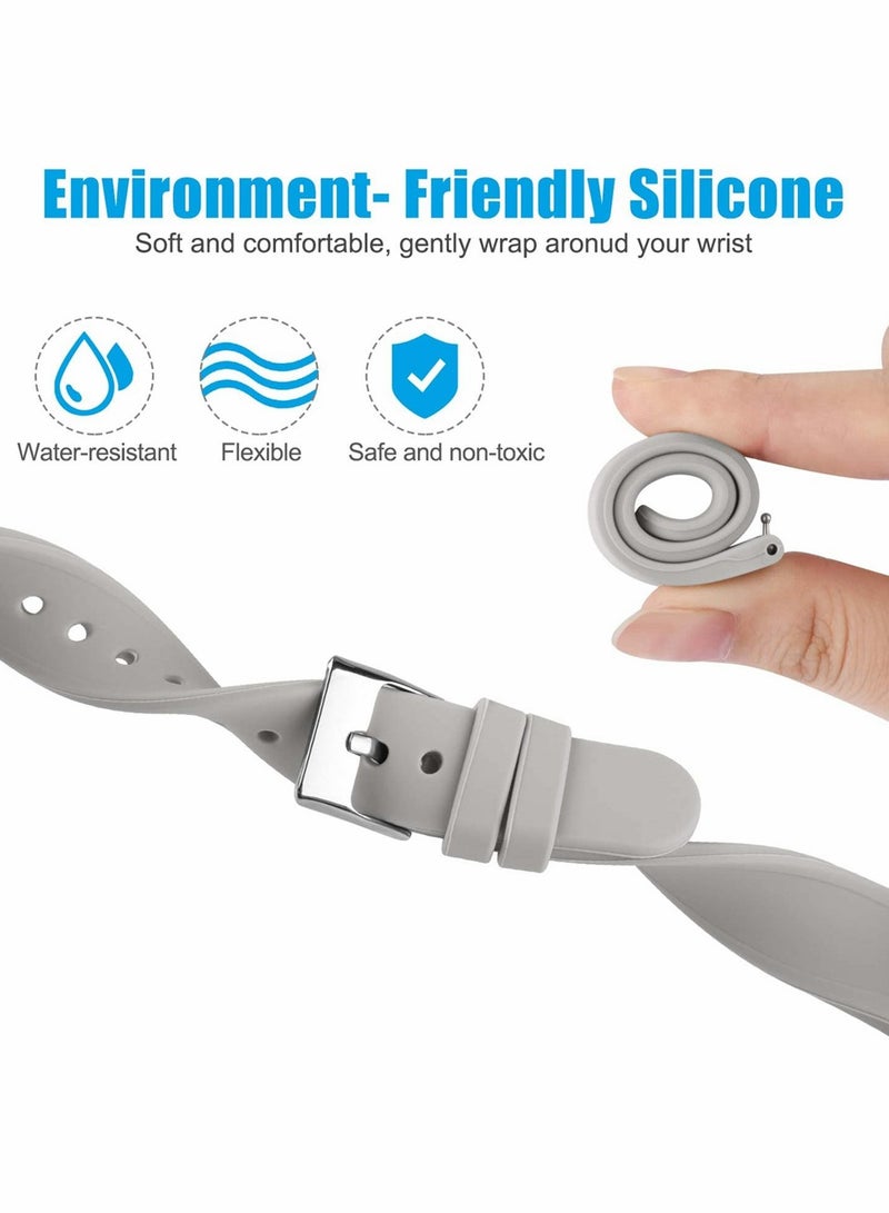 KASTWAVE Sport Bands Compatible with Fitbit Versa 2, Fitbit Versa, Versa Lite, Versa SE, Classic Soft Silicone Replacement Smartwatch Wristbands for Fitbit Versa Smart Watch Women Men (3Pack, Black Gray White) - Image 3