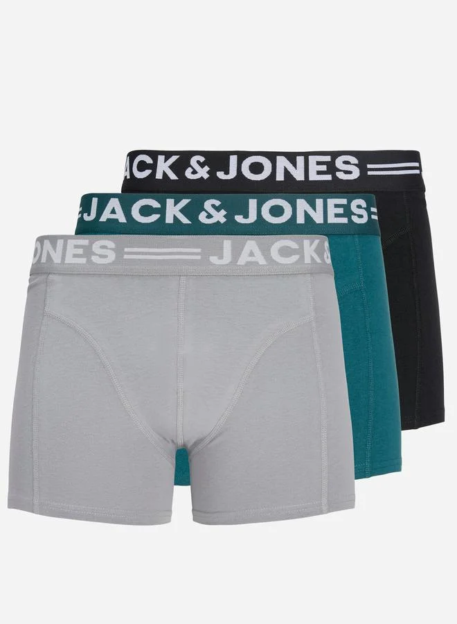 JACK & JONES Pack of 3 - Printed Waistband Trunks