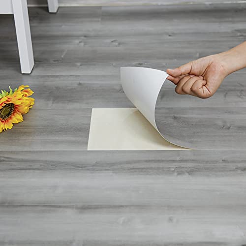 Dureidos 20-Pack 30 Sq.Ft Peel and Stick Floor Tile, Natural Grey Wood Grain Look, Self Adhesive and Waterproof Vinyl Flooring for Transfer Bathroom, Kitchen, Living Room, Bedroom - Image 1