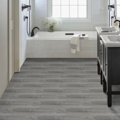 Dureidos 20-Pack 30 Sq.Ft Peel and Stick Floor Tile, Natural Grey Wood Grain Look, Self Adhesive and Waterproof Vinyl Flooring for Transfer Bathroom, Kitchen, Living Room, Bedroom - Image 3