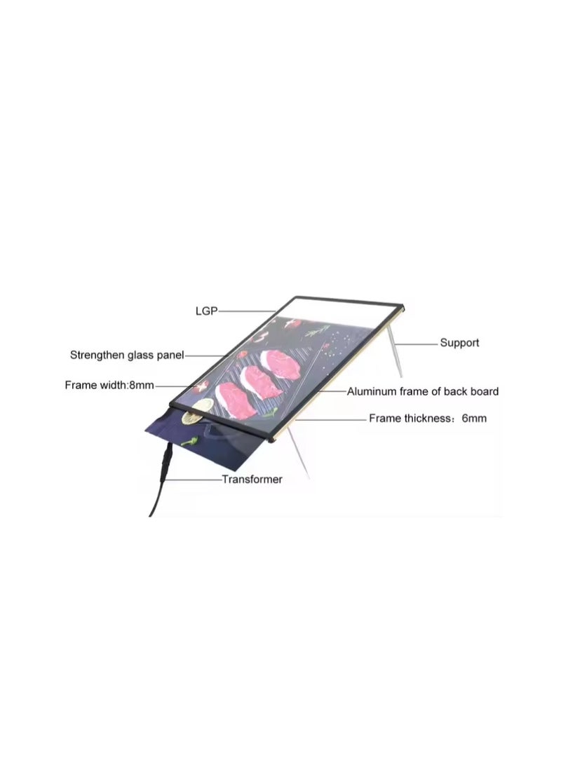 Kalon LED Light Poster Frame Display Sign Board-For Restaurants & Cafés Offices,Salons,Exhibitions Hotels with Power Adapter - Image 5