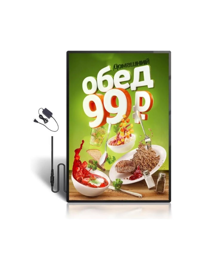 Kalon LED Light Poster Frame Display Sign Board-For Restaurants & Cafés Offices,Salons,Exhibitions Hotels with Power Adapter - Image 1