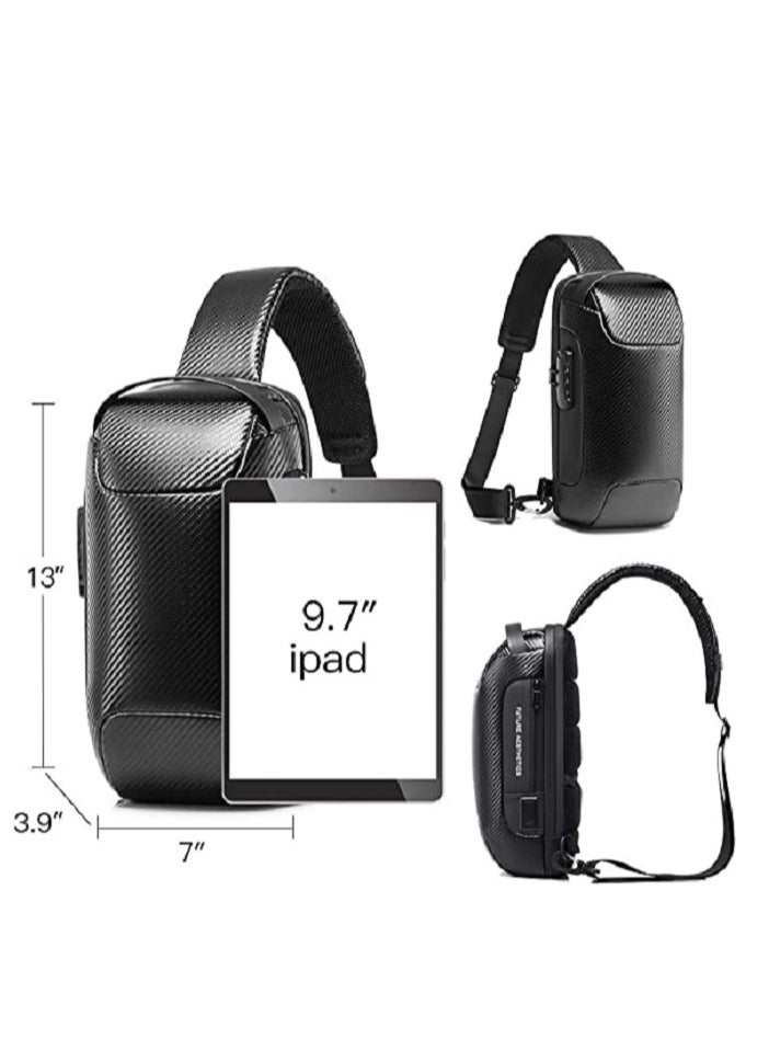Sling Bag, Waterproof Men's Chest Bag Shoulder bags Crossbody Sling Backpack for Men,Backpack for Men/Women(Black)