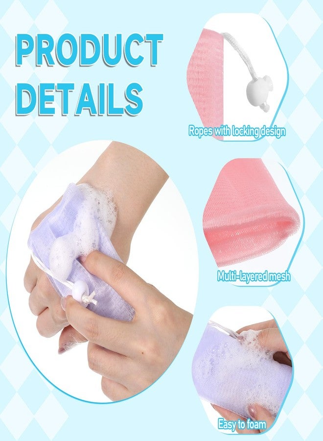 Exircy 8 PCS Soap Mesh Bag, Multicolor Bar Soap Saver Bags Soft Soaps Sleeve Portable Soaps Mesh Bags with Drawstring for Men Women Shower Facial Body Cleaning - Image 3