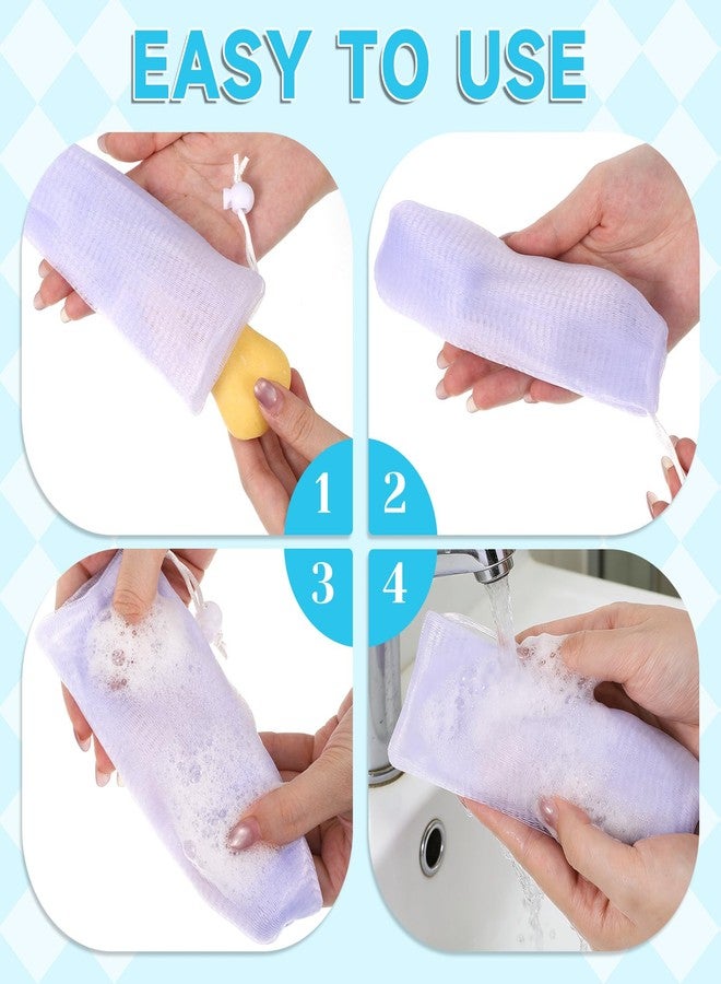 Exircy 8 PCS Soap Mesh Bag, Multicolor Bar Soap Saver Bags Soft Soaps Sleeve Portable Soaps Mesh Bags with Drawstring for Men Women Shower Facial Body Cleaning - Image 4