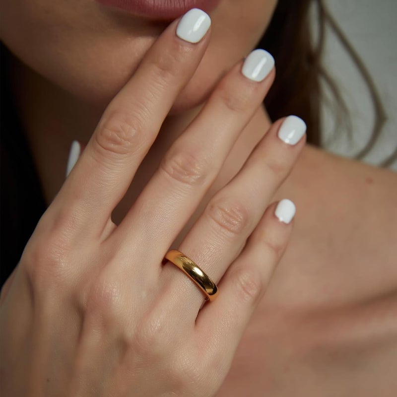 TRUMIUM 4mm Gold Plated Tungsten Wedding Band Ring for Men and Women - Comfort Fit - Image 4