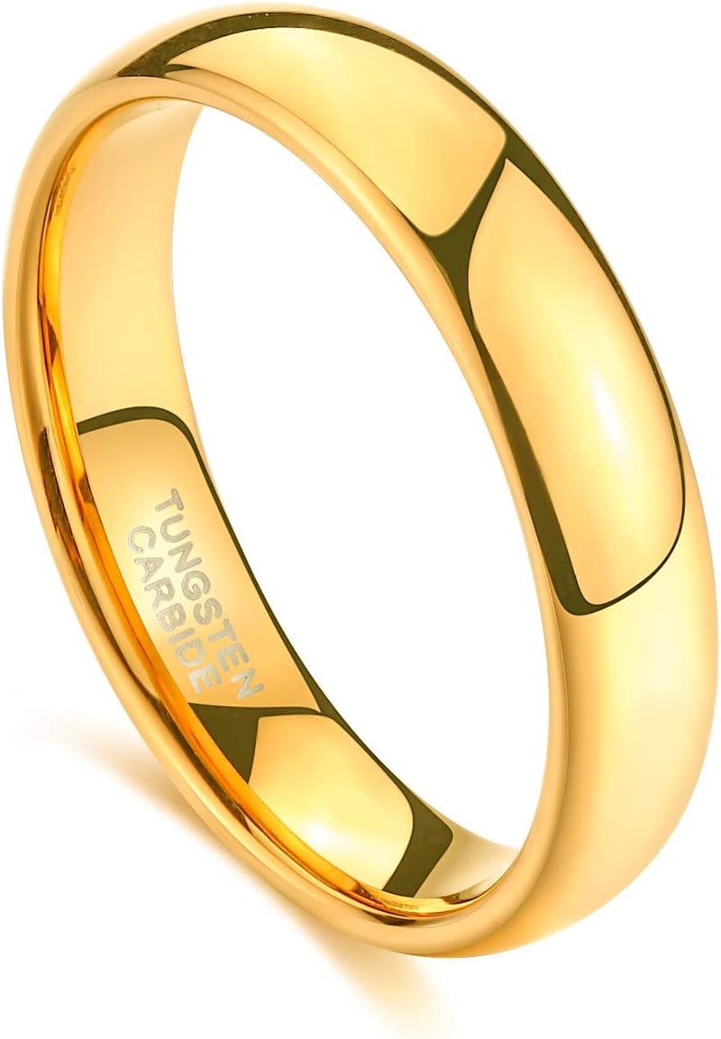 TRUMIUM 4mm Gold Plated Tungsten Wedding Band Ring for Men and Women - Comfort Fit - Image 2