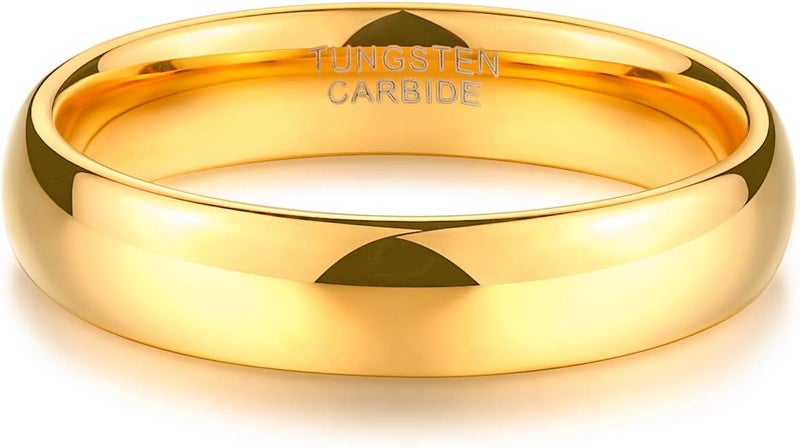 TRUMIUM 4mm Gold Plated Tungsten Wedding Band Ring for Men and Women - Comfort Fit - Image 3