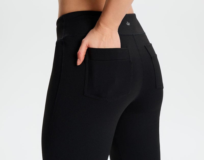 Yogipace Petite Women's Bootcut Yoga Pants with Back Pockets, Flare Leggings for Work, Travel & Everyday Wear,29",Black,Size S - Image 4