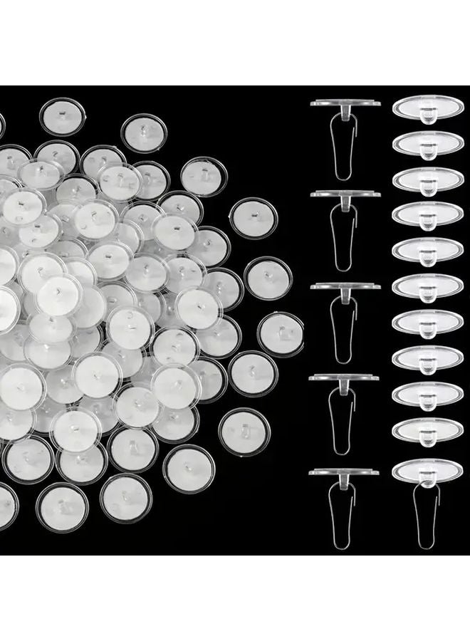 خطافات ديكور عيد الميلاد الأبيض 100 قطعة خطافات سقف ذاتية اللصق لحفلات الزفاف والأعياد - Image 4