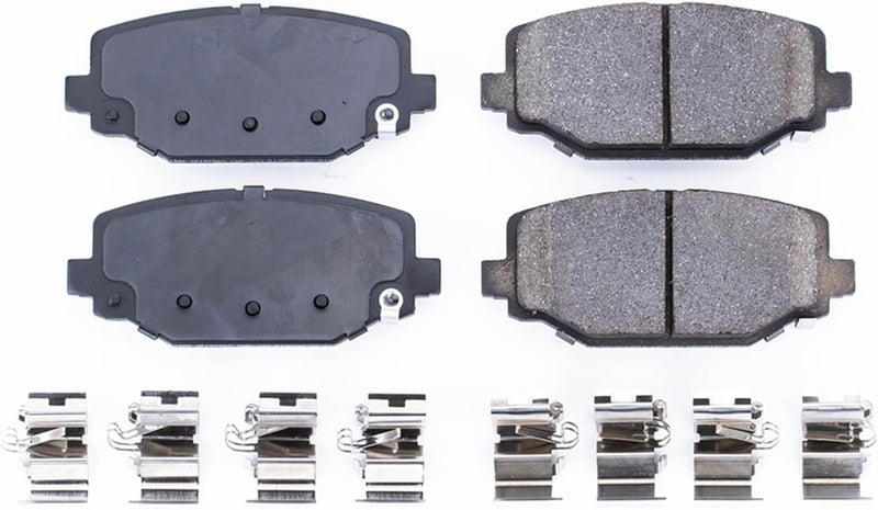 POWERSTOP Rear Brake Pads For Chrysler Town & Country 2012-16 |Dodge Grand Caravan 2012-20 |Journey 2012-20 |Ram C/V 2012-15 - Ceramic Brake Pads With Installation Hardware, 17-1596 - Image 2