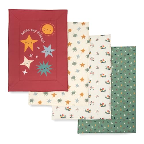 Tidy Sleep Baby Changing Mat – Waterproof, Foldable, Padded Diaper Changing Sheets for Newborns & Infants – Pack of 4, Hello Star (65 cm x 45 cm) - Image 1