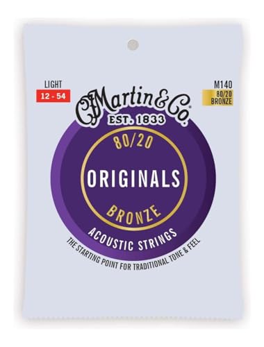 Martin Guitar Original Acoustic M140, 80/20 Bronze, Light-Gauge Guitar Strings - Image 1