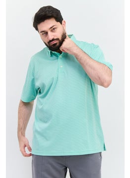Greg Norman Men Sportswear Fit Short Sleeve Training Polo Shirt, Mint Green  - Image 1