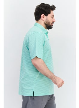Greg Norman Men Sportswear Fit Short Sleeve Training Polo Shirt, Mint Green  - Image 2