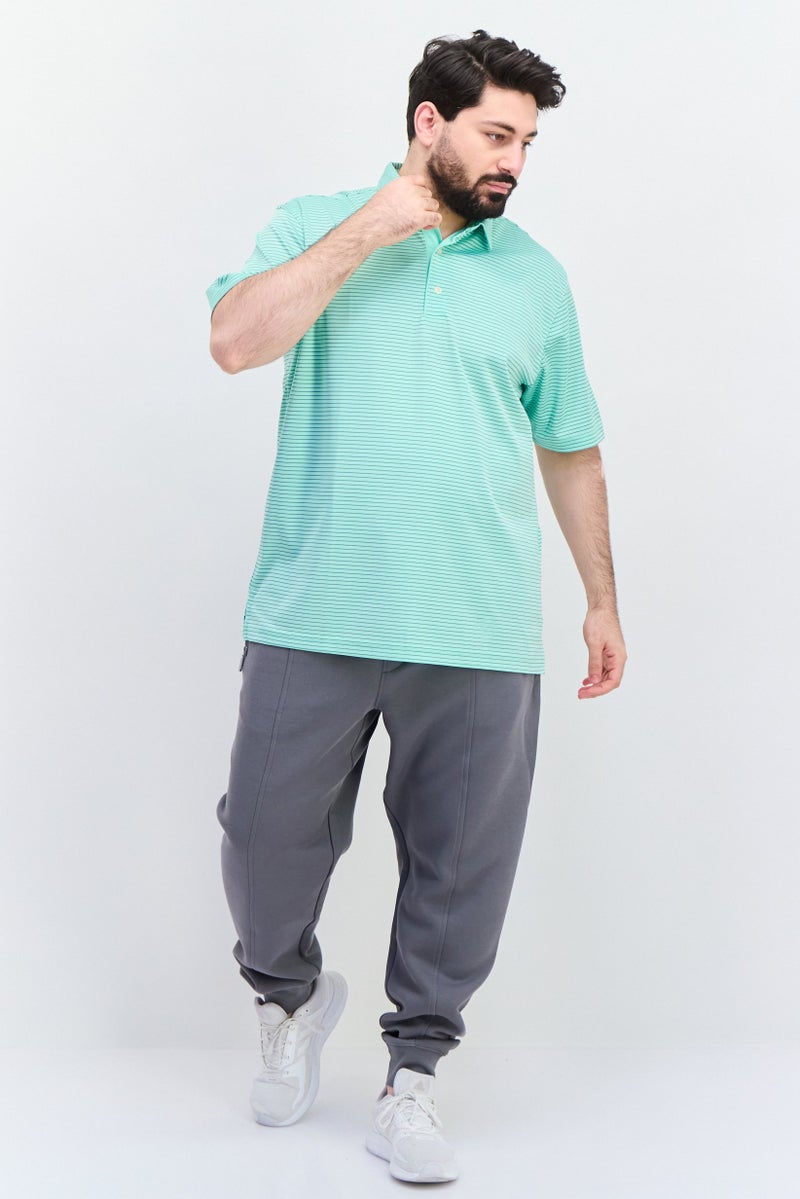 Greg Norman تي شيرت بولو رياضي للرجال بأكمام قصيرة، أخضر نعناعي - Image 3