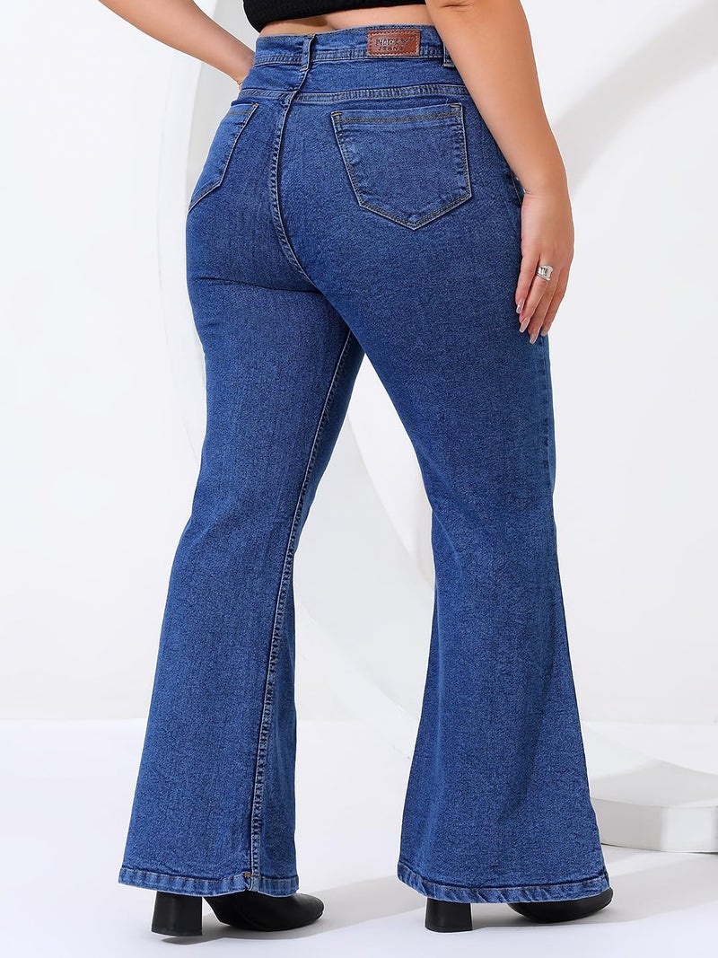 Nifty Women's Denim Stretchable Plus Size Boot Cut Jeans (1452_Plus_BTA_34_Medium_Blue_34) - Image 3