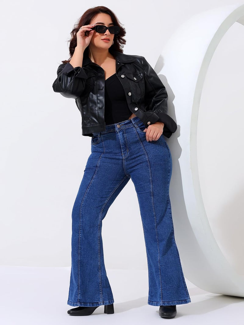 Nifty Women's Denim Stretchable Plus Size Boot Cut Jeans (1452_Plus_BTA_34_Medium_Blue_34) - Image 4