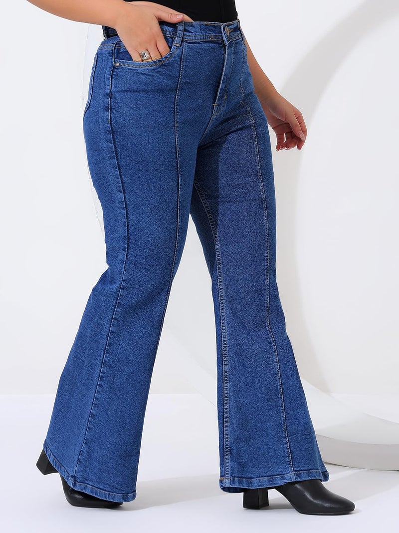 Nifty Women's Denim Stretchable Plus Size Boot Cut Jeans (1452_Plus_BTA_34_Medium_Blue_34) - Image 5