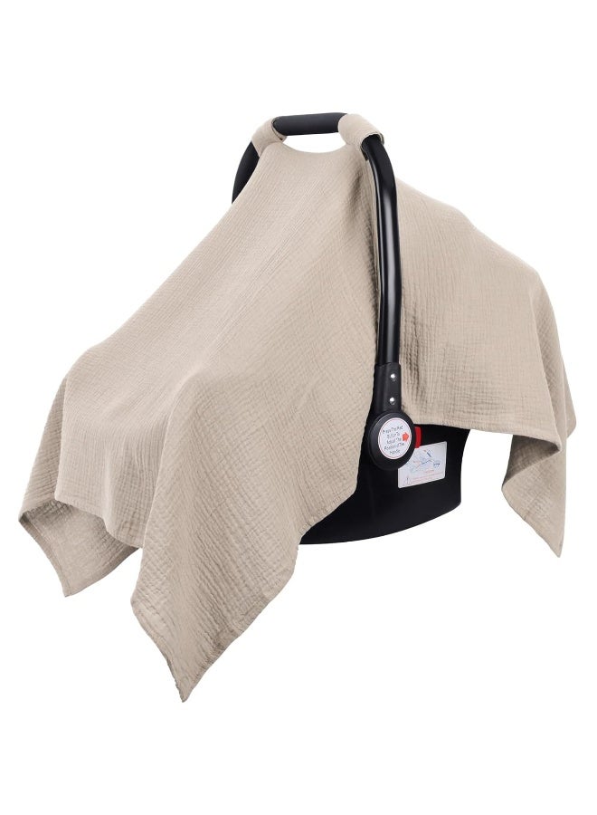 Metplus Muslin Car Seat Cover for Babies - Carseat Stroller Cover Infant Stroller Covers for Boys and Girls, Breathable & Lightweight, Fits Most Strollers & Baby Car Seats - Image 1