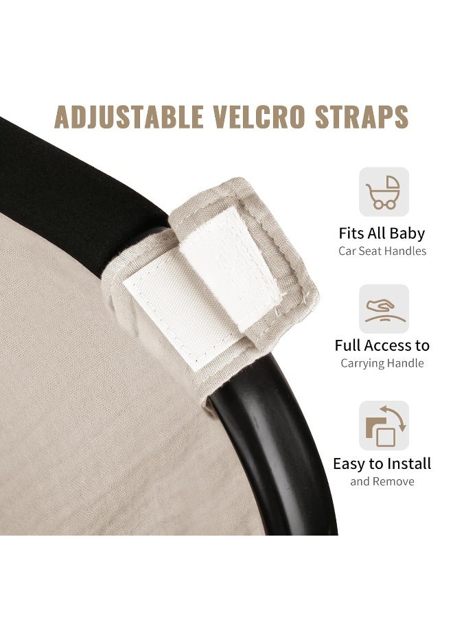 Metplus Muslin Car Seat Cover for Babies - Carseat Stroller Cover Infant Stroller Covers for Boys and Girls, Breathable & Lightweight, Fits Most Strollers & Baby Car Seats - Image 3