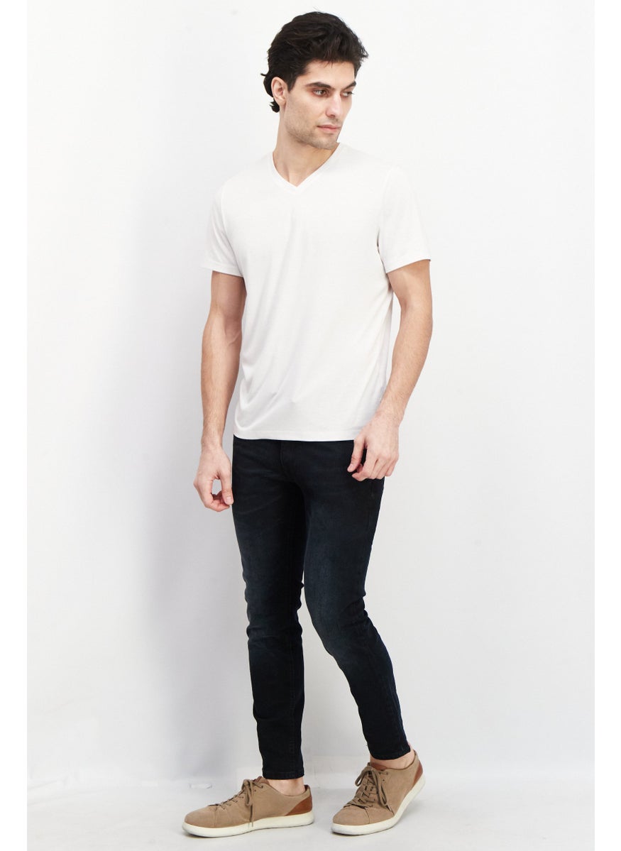 DUCK AND COVER Men Slim Fit Dark Wash Stretchable Jeans, Navy  - Image 3