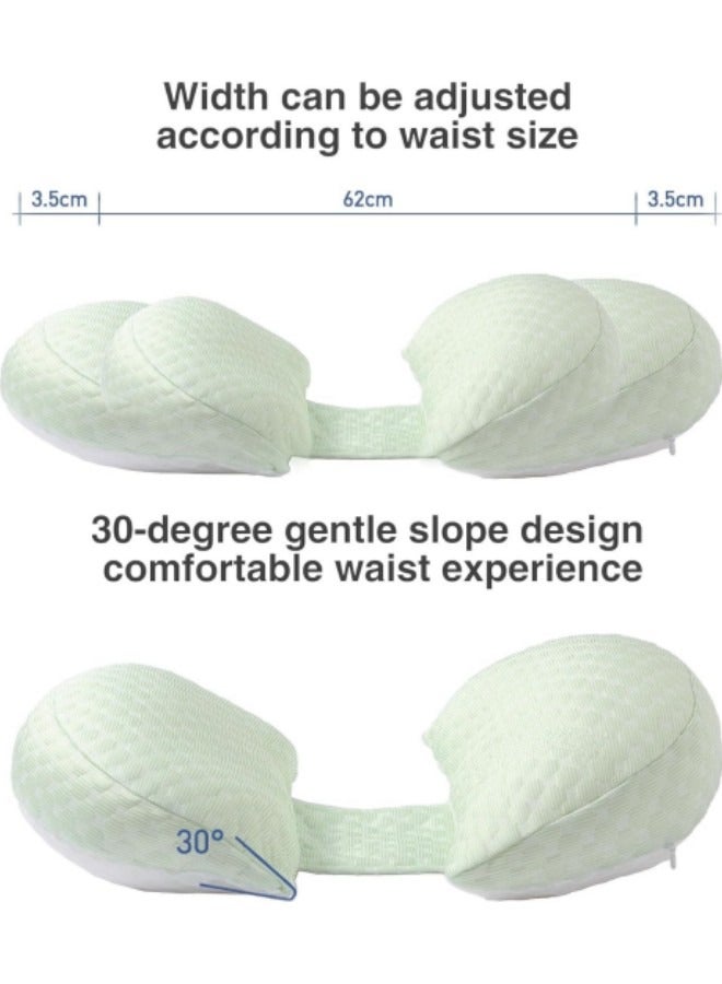 Pregnancy Pillow for Women, Soft Pregnancy Pillow, Back, Hip, Leg Support, Maternity Pillow with Removable and Adjustable Pillow Cover, Platinum