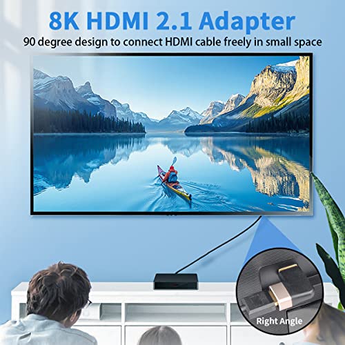 Duttek Right Angle HDMI Adapter Male to Female 2.1 Version, 8K 90 Degree High Speed 48Gbps Support for Audio and Video Transmission, TV, Roku, Fire Stick (2 Pack) - Image 4