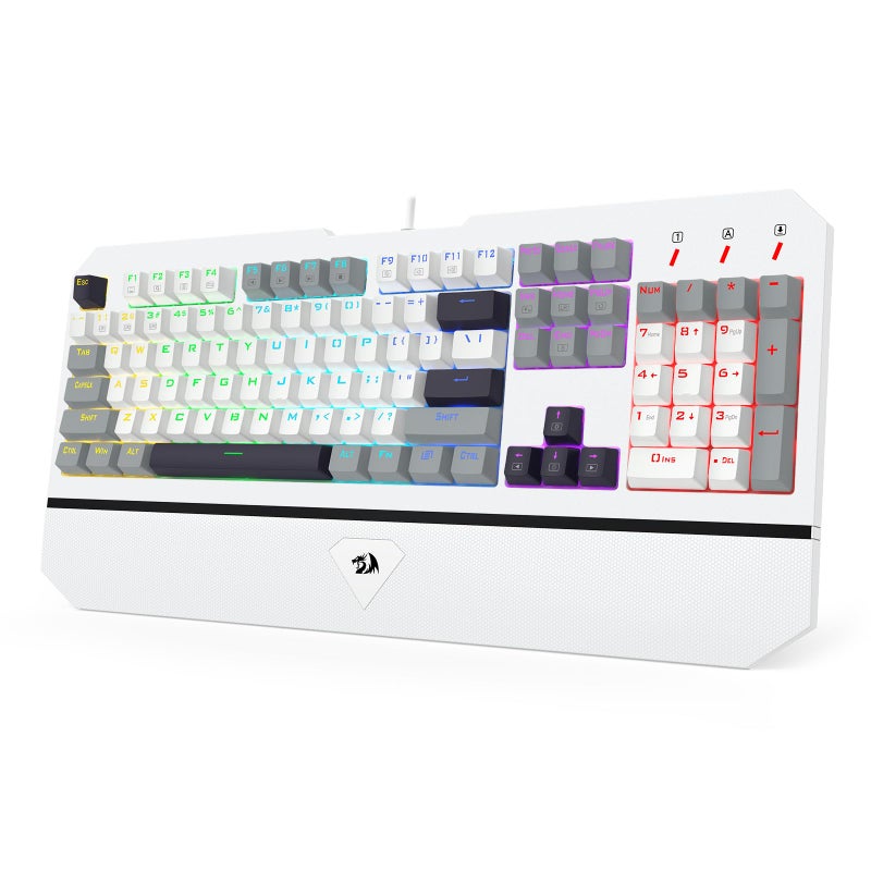 Redragon Mechanical Gaming Keyboard Wired, Light Up Backlit, Linear Switches, 104 Keys Anti-Ghosting, Big Wrist Rest, Metal Frame, Durable Keycaps for Computer PC Mac Xbox Gamers - Image 1