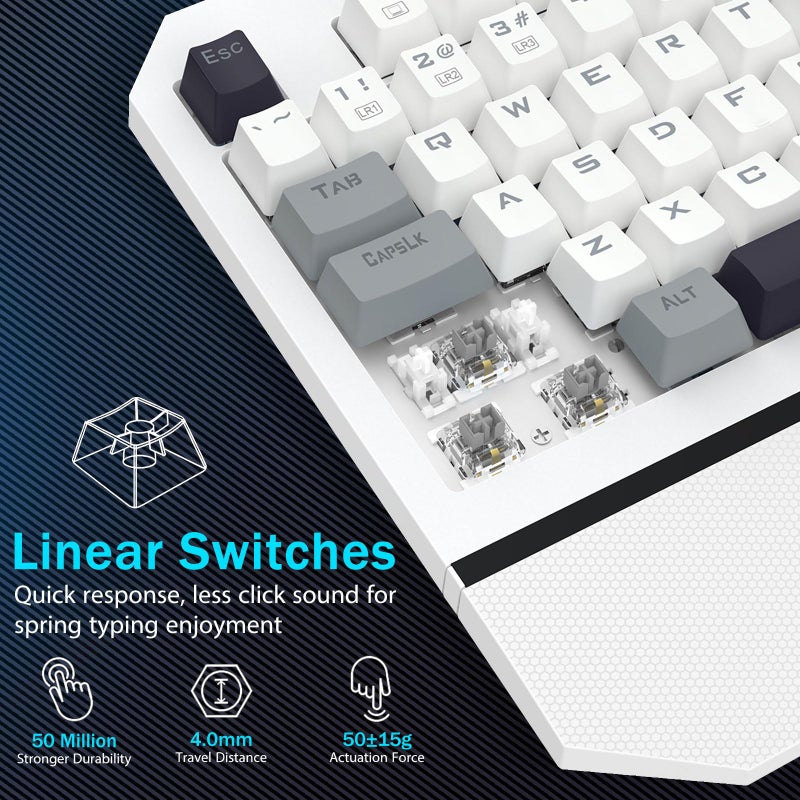 Redragon Mechanical Gaming Keyboard Wired, Light Up Backlit, Linear Switches, 104 Keys Anti-Ghosting, Big Wrist Rest, Metal Frame, Durable Keycaps for Computer PC Mac Xbox Gamers - Image 4