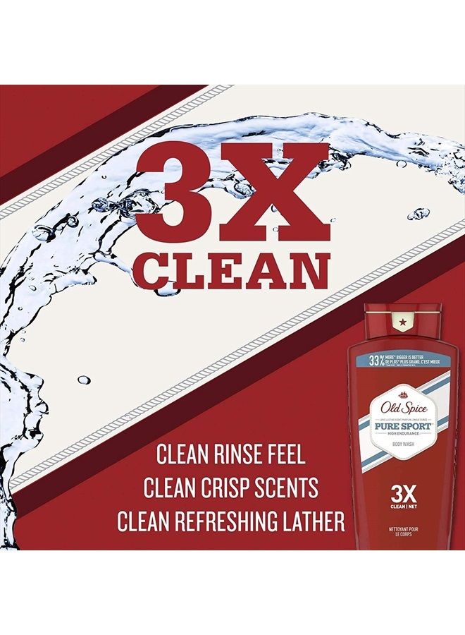 Old Spice High Endurance Body Wash for Men, Pure Sport Scent, 18 FL OZ (532 mL) (Pack of 4) - Image 3