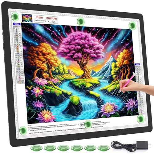 TOHETO Rechargeable A2 Light Pad for Diamond Painting 25.2''x18.4'', Magnetic Diamond Art Light Board, Wireless Lightbox for Tracing and Drawing, Cordless LED Light Table for Sketching, Weeding Vinyl - Image 1