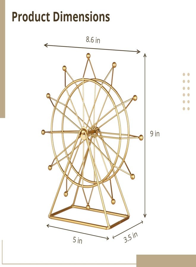 Homaisson Ferris Wheel Home Decor - Golden Ferris Wheel Gift, Shelf Decor for Living Room Bookshelf or Desk - Image 5