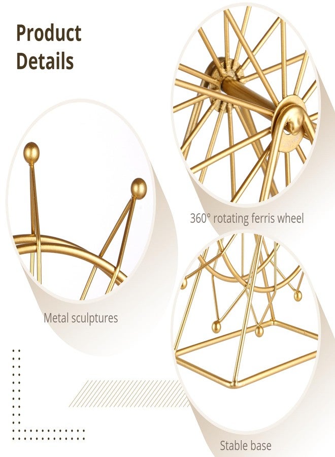 Homaisson Ferris Wheel Home Decor - Golden Ferris Wheel Gift, Shelf Decor for Living Room Bookshelf or Desk - Image 4