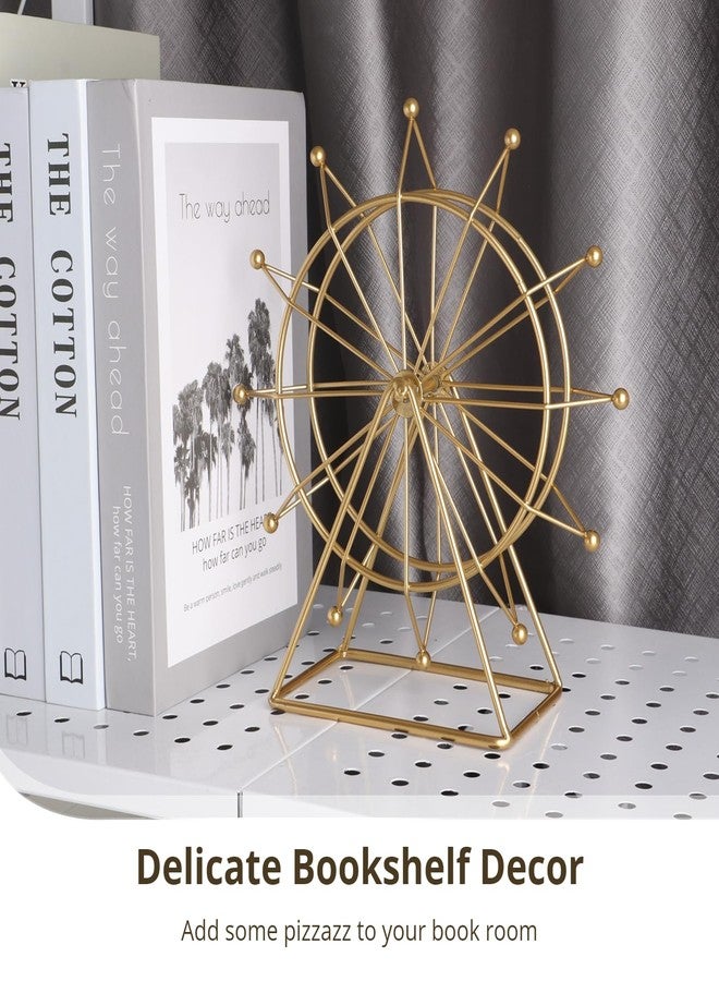Homaisson Ferris Wheel Home Decor - Golden Ferris Wheel Gift, Shelf Decor for Living Room Bookshelf or Desk - Image 2