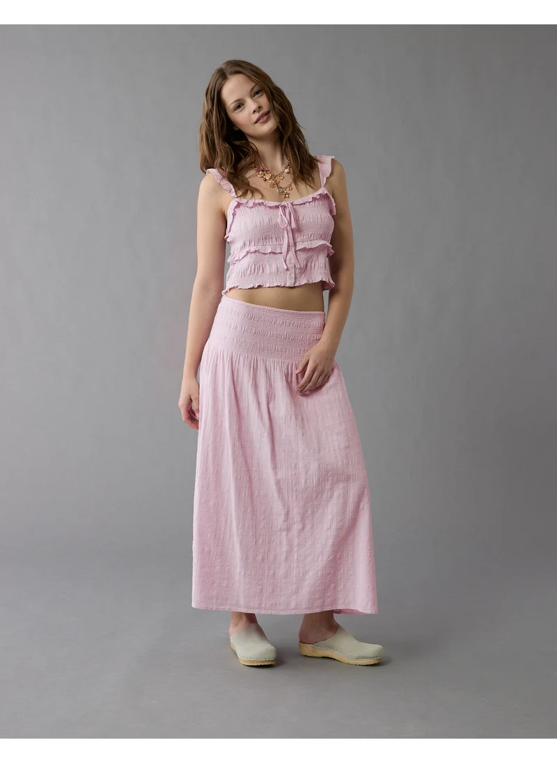 امريكان ايجل AE High-Waisted Smocked Maxi Skirt