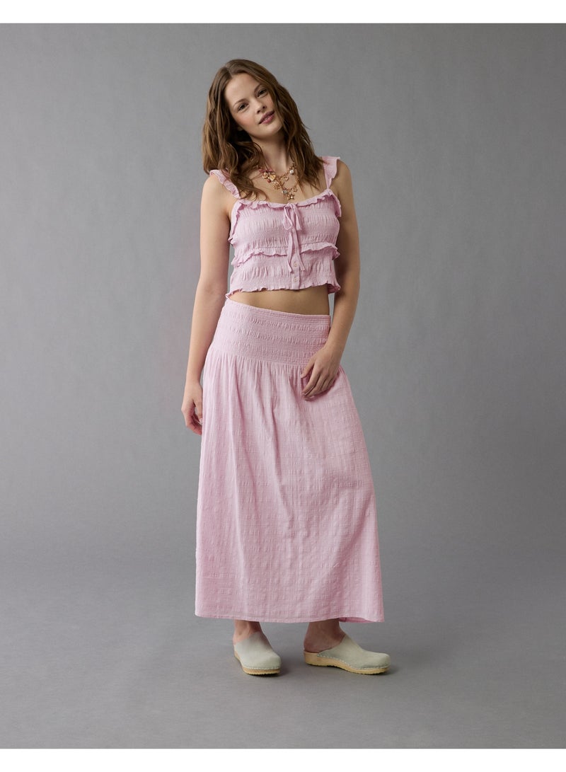 American Eagle AE High-Waisted Smocked Maxi Skirt  - Image 4