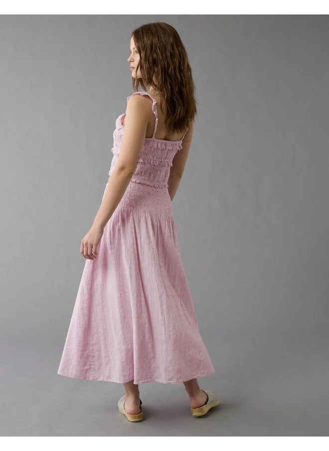 American Eagle AE High-Waisted Smocked Maxi Skirt